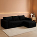 103Inch Black Corduroy Premium Modular Sectional Sofa