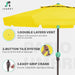 9' 2-Tiers Patio Umbrellas Outdoor Market Table Umbrella W/Push Button Tilt/Crank, 8 Sturdy Ribs, UV Protection Waterproof Sunproof(Yellow)