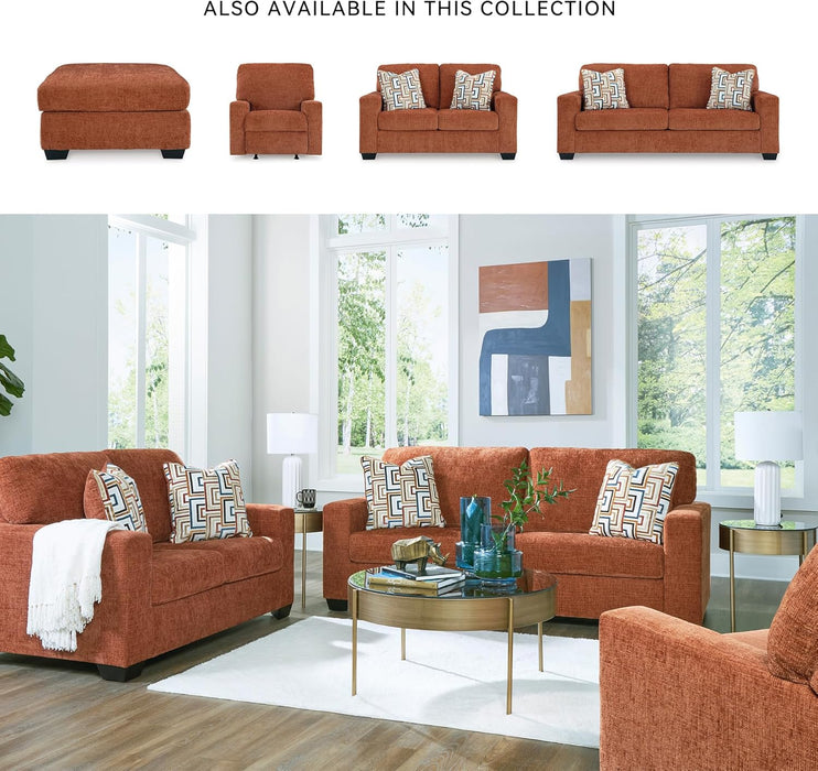 Aviemore Casual Square Oversized Accent Ottoman for Living Room, Orange