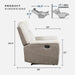 Mnul Reclining Sof for Living Room, Chenille Upholstery Double Recliner Couch Sof, Home Theter Seting, Wll Hugger, Pdded Hedrest, Required ssembly, Two-Tone Beige