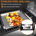 Propane Gas Grill with Folding Side Tables, 3-Burner Gas Grill with Cast Iron Grates and Stainless Steel Griddle Pan, Outdoor BBQ Grill Portable with Wheels 30000 BTU Output