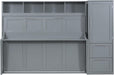 FullSize Murphy Wall Bed BuiltInCloset Drawers Gray