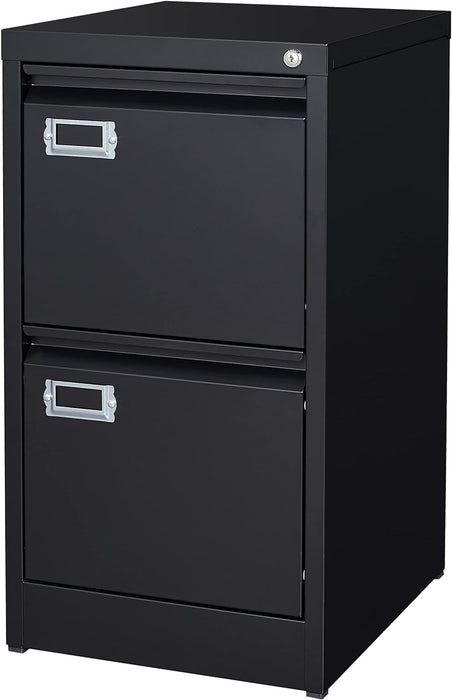 Black Metal File Cabinet with Lock