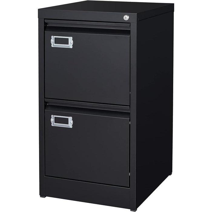 Black Metal File Cabinet with Lock