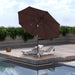 9FT 3-Tier Large Outdoor Patio Umbrella Market Table Umbrella-Uv Resistant,Easy Push Button Tilt and Crank,8 Sturdy Fiberglass Ribs Heavy-Duty Pool Umbrella for Deck,Backyard,Garden,Yard,Brown