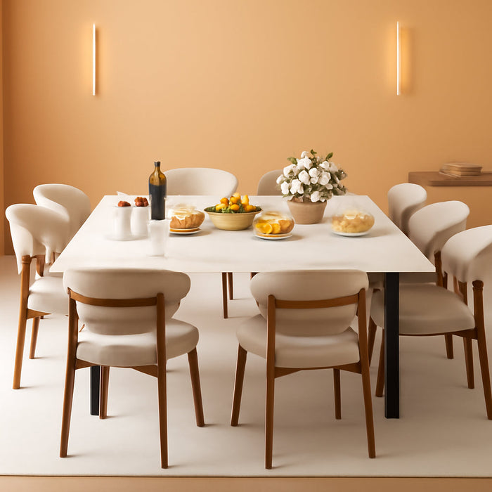 PremiumGrade 79Inch Dining Table Iron Legs MarbleTop