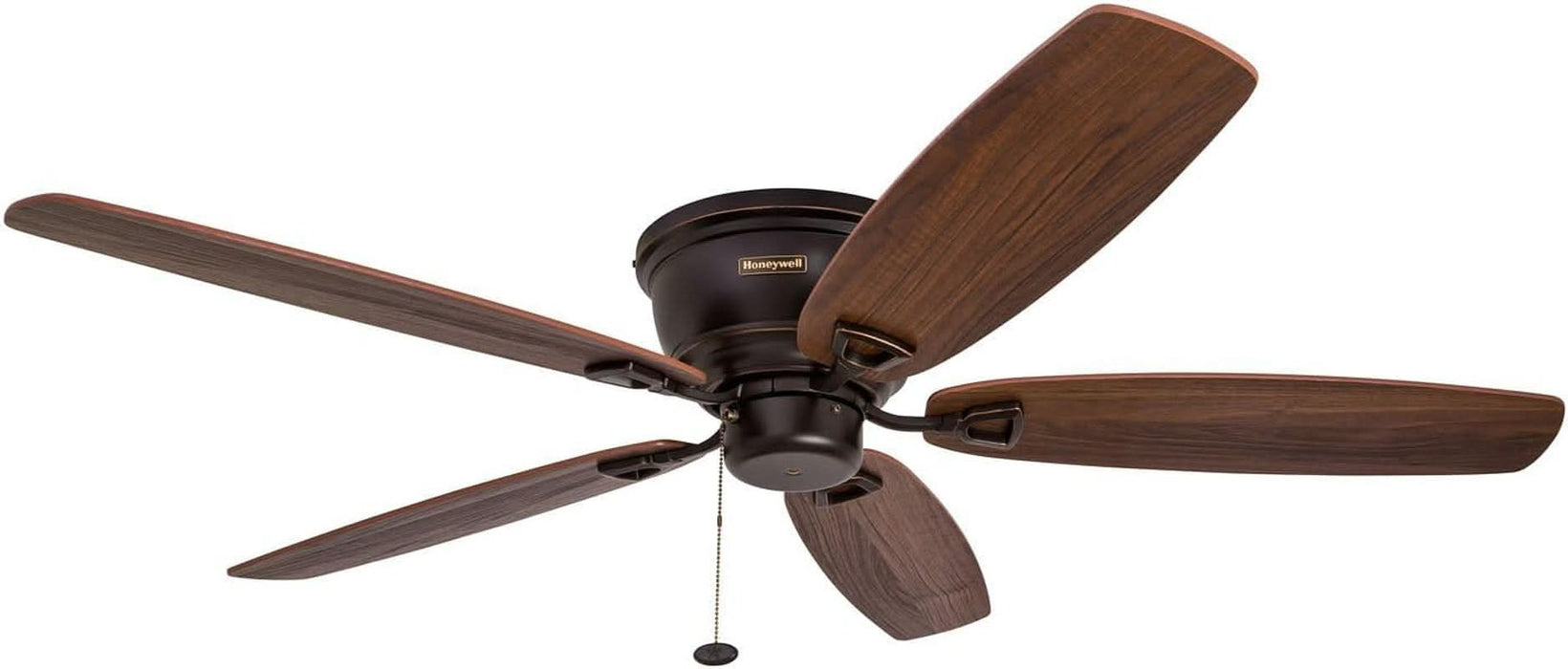 Ceiling Fans Glen Alden, 52 Inch Classic Flush Mount Indoor LED Ceiling Fan with Light, Pull Chain, Quick-2-Hang Dual Finish Blades, Reversible Motor - 50183 (Oil Rubbed Bronze)