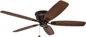 Ceiling Fans Glen Alden, 52 Inch Classic Flush Mount Indoor LED Ceiling Fan with Light, Pull Chain, Quick-2-Hang Dual Finish Blades, Reversible Motor - 50183 (Oil Rubbed Bronze)