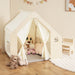 6-In-1 Kids Playhouse Wooden Indoor Play Tent W/ Blackboard, Desk Table, Chair