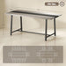 Industrial Dining Table for 8 People, 70.9" Long Rectangular Kitchen Table with Large Tabletop and Steel Legs for Dining Room, Distressed Gray