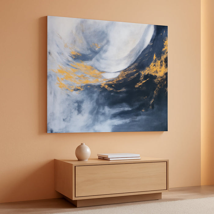 Abstract Canvas Wall Art Black and White Golden, 50% Handmade Thick Textured Painting 40"X20", Modern Art Picture Artwork for Living Room Bedroom Men Office Hallway Large Decoration