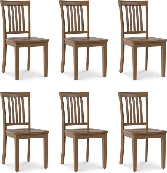 Wooden Dining Room Chairs Set of 6, Spindle High Back Windsor Kitchen Side Chair, Farmhouse Dining Chairs for Kitchen, Dining Room, Light Brown