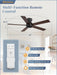 Black 48 Inch Modern Flush Ceiling Fan