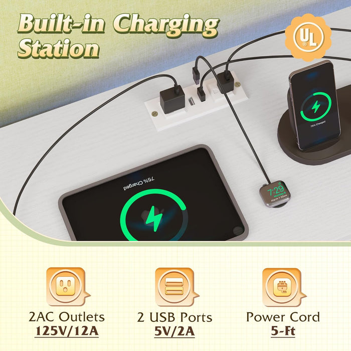 White TV Stand Dresser With IntegratedLEDs 65To75InchTV