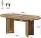 63" Rustic Oval Dining Table for 4-6, Sturdy MDF Farmhouse Kitchen Table with Metal Strip Base, for Living Room, Office, Restaurant, Multi-Use, Umber