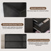 Black 6 Drawer Dresser for Bedroom, 47.2" Modern Wood Dresser with Handle-Free and Curved-Edge Design, Chests of Drawers with Large Capacity