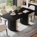 71 Inch Dining Table Black PremiumSolidWoodDurable
