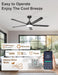 60 Inch Matte Black Industrial Ceiling Fan AppControl