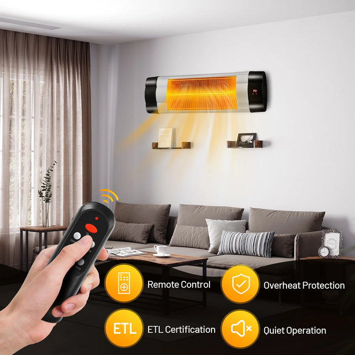 1500W Infrared Patio Heater Remote Control 24H Timer