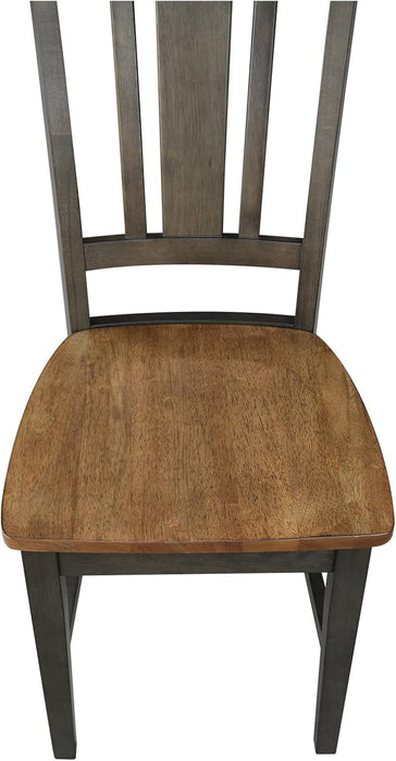International Concepts San Remo Splatback Dining Chair, Height, Hickory/Washed Coal