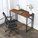 35 Inch Folding Small Desk, Writing Gaming Computer Camping Desk for Small Spaces, No Assembly Required Home Office Table, Mahogany - ShipItFurniture