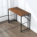 35 Inch Folding Small Desk, Writing Gaming Computer Camping Desk for Small Spaces, No Assembly Required Home Office Table, Mahogany - ShipItFurniture