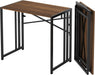 35 Inch Folding Small Desk, Writing Gaming Computer Camping Desk for Small Spaces, No Assembly Required Home Office Table, Mahogany - ShipItFurniture