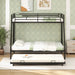 Twin over Full Bunk Bed Frame with Trundle for Guest Room