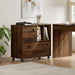 Brown Mobile Documents Cabinet With Locking Wheels