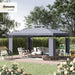 10' X 13' Patio Gazebo, Double Roof Outdoor Gazebo Canopy Shelter with Screen Decorate Corner Frame, for Garden, Lawn, Backyard and Deck, Gray