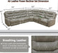 Living Room Furniture Set, Power Reclining Sofa Set, Air Leather Recliners with Built-In USB Ports and Storage Console, LED Reclining Couch Set for Living Room (Grey, Sectional)