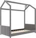 Twin Velvet Playhouse BedFrame NoBoxSpring Grey Finish