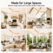 60" Ceiling Fan with Light, Oak Wood-Look ABS Plastic Blades