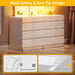 Contemporary White LED Dresser With Tempered Glass