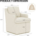 Upholstered Dining Chairs Set of 2, Modern Kitchen Chairs Dinner Chairs with 4 Casters, Linen Armchair for Bedroom Reading Room Living Room, Beige