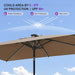 6.5' X 10' Rectangular Patio Umbrella with Solar LED Outdoor Table Umbrella Aluminum Frame Market Umbrella Sun Umbrella for Garden Deck Lawn Pool Taupe