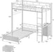 Twin Over Twin White Bunk Bed LShapedDeskWithChargingAndStorage