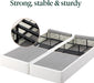9 Inch Box Spring with Cover, No Assembly Mattress Foundation, Sturdy Metal Structure, Split Queen, White