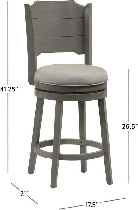 Clarion Swivel Counter Height Stool, Distressed Gray