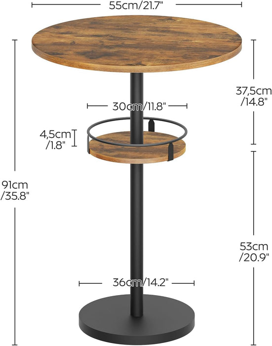 RoundIndustrialBarTableSetTwoWithIntegratedLEDIllumination