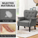 Modern Armchair, Mid Century Accent Chair with Sturdy Wood Legs and High Back for Small Space, Upholstered Fabric Sofa Club Chair for Living Room/Bedroom/Office, Dark Gray