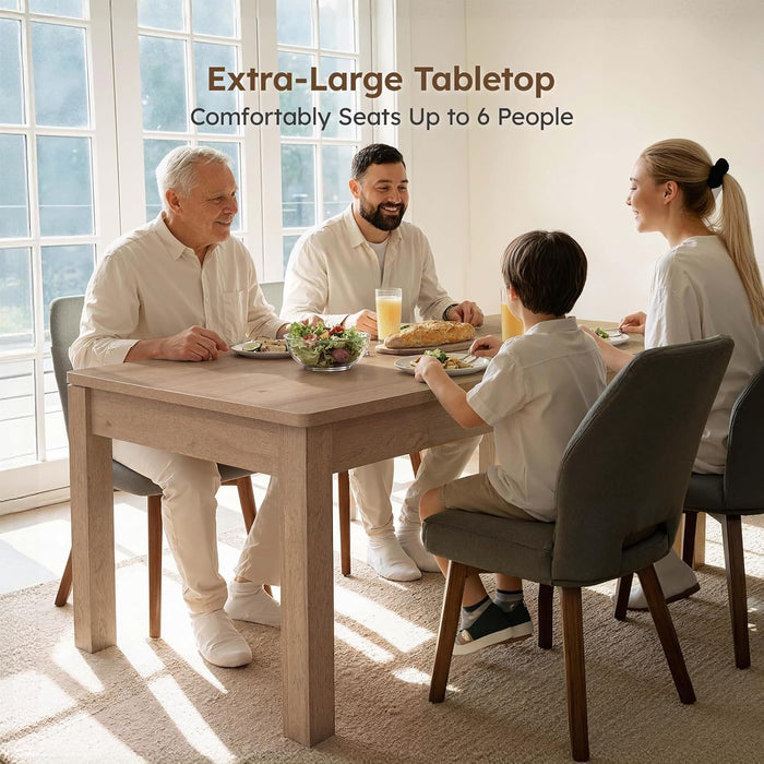 Farmhouse Dining Table for 6, Rectangle Dining Table, Kitchen Table Oak