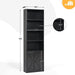 Bookshelf Bookcase with Doors, 6 Tier 71" Tall Wooden Storage Shelves Organizer, Floor Standing Display Cabinet Shelves, Home Decor Furniture for Home Office, Living Room, Bedroom, Black
