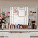 White Modern Makeup Vanity Desk 9 Drawers Wood Dressing Table with 3 Mirrors, Hidden Storage Shelves, LED Lighted