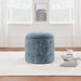 Erindale round Storage Ottoman, 18.75 Inch Diamond Tufted, Plush Lined Interior, Sky Blue