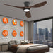 52 Inch Ceiling Fans with Led Lights Remote Control Flush Mount Low Profile for Bedroom Farmhouse Patio Outdoor Living Room Kitchen Dining Room,Dc Motor,Reversible,Buzzer On/Off,Black Walnut