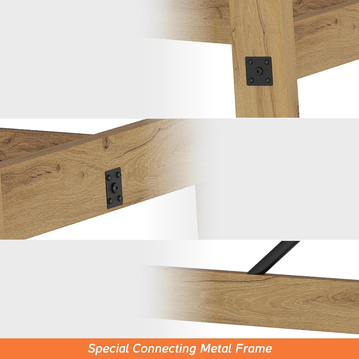 4-6 Person Farmhouse Dining Table with Heavy Duty Wooden Legs, 67.7 Inch Rectangular Modern Wood Kitchen Table for Dining Room & Living Room, Oak Brown