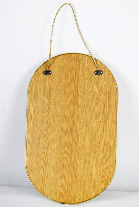 Gleaming Gold Oval Wall Mirror 16x9.2 Architectural