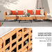 5 Piece Outdoor Patio Furniture Set Modular Outdoor Furniture Set Wicker Outdoor Sectional Sofa with Cushions Table Patio Set for Balcony Porch Deck Yard (Salmon&Orange Wicker, Sand Cushion)