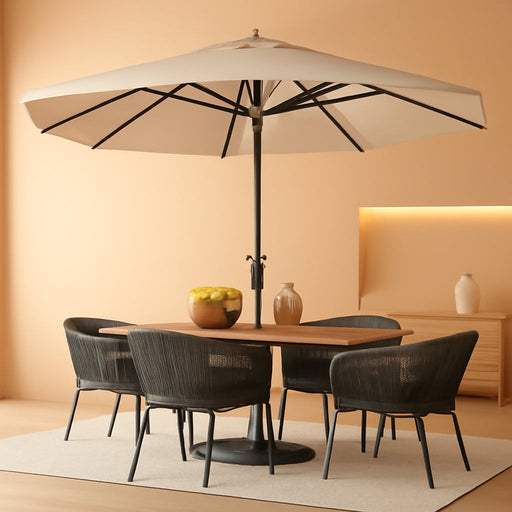 13Ft Rectangle Patio Umbrella, Double Sided Outdoor Table Umbrella with Crank & 1.5" Pole, Large Market Umbrella for Poolside Garden Deck Backyard, Beige
